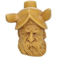 AKB Meerschaum Carved Viking with Horned Helmet (with Case)