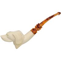AKB Meerschaum Carved Hunting Dog (with Case)