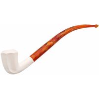 AKB Meerschaum Smooth Paneled Bent Billiard Churchwarden (Ali) (with Case)