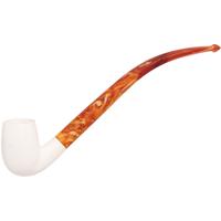 AKB Meerschaum Carved Bent Billiard Churchwarden (Ali) (with Case)