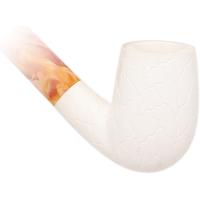 AKB Meerschaum Carved Bent Billiard Churchwarden (Ali) (with Case)