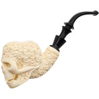 AKB Meerschaum Carved Floral Skull (with Case)