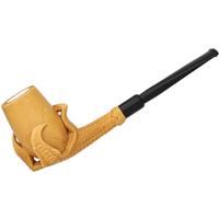 AKB Meerschaum Carved Dragon Claw Holding Spot Carved Egg (Ali) (with Case)