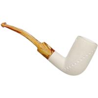 AKB Meerschaum Spot Carved Bent Stack (with Case)