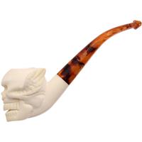 AKB Meerschaum Carved Winged Skull (with Case)