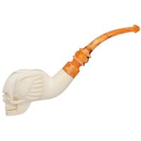 AKB Meerschaum Carved Winged Skull (with Case)