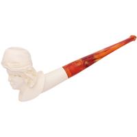 AKB Meerschaum Carved Lady with Headwrap (with Case)