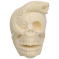 AKB Meerschaum Carved Skull with Snake (with Case)