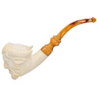AKB Meerschaum Carved Satyr (Selver) (with Case)