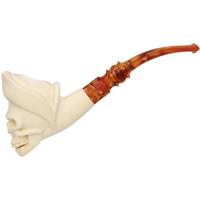 AKB Meerschaum Carved Pirate Skull with Cap (with Case)