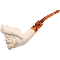 AKB Meerschaum Carved Pirate with Eyepatch & Feathed Cap (with Case)
