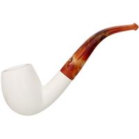 AKB Meerschaum Spot Carved Bent Billiard (with Case)