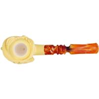 AKB Meerschaum Carved Bearded Man with Feathered Cap (with Case)