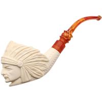 AKB Meerschaum Carved Native American Chief (with Case)