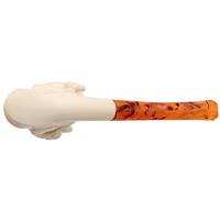 AKB Meerschaum Carved Lady in Floral Hat (with Case)