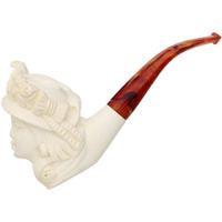 AKB Meerschaum Carved Lady in Floral Hat (with Case)