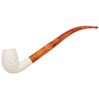 AKB Meerschaum Lattice Bent Egg Churchwarden (with Case)