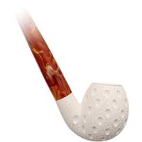 AKB Meerschaum Lattice Bent Egg Churchwarden (with Case)
