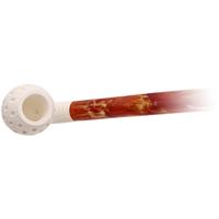AKB Meerschaum Lattice Bent Egg Churchwarden (with Case)