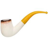AKB Meerschaum Rusticated Bent Billiard (with Case)
