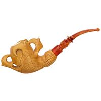 AKB Meerschaum Carved Dragon Claw Holding Spot Carved Egg (with Case)