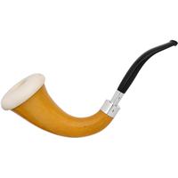 AKB Meerschaum Smooth Gourd Calabash with Smooth Meerschaum Cap with Silver (with Case)