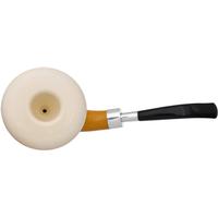 AKB Meerschaum Smooth Gourd Calabash with Smooth Meerschaum Cap with Silver (with Case)