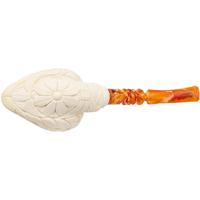 AKB Meerschaum Carved Skull in Eagle Head (I. Baglan) (with Case)