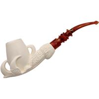 AKB Meerschaum Carved Dragon Claw Holding Smooth Egg (with Case)