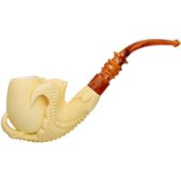 AKB Meerschaum Carved Dragon Claw Holding Carved Egg (with Case)