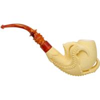 AKB Meerschaum Carved Dragon Claw Holding Carved Egg (with Case)