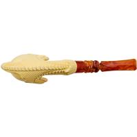 AKB Meerschaum Carved Dragon Claw Holding Carved Egg (with Case)