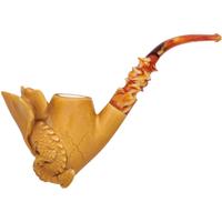 AKB Meerschaum Carved Dragon on Spot Carved Egg (with Case)