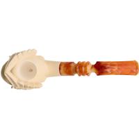 AKB Meerschaum Carved Man with Moustache & Winged Cap (with Case)