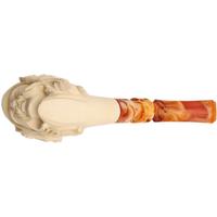 AKB Meerschaum Carved Man with Moustache & Winged Cap (with Case)