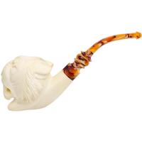 AKB Meerschaum Carved Tiger (Selver) (with Case)