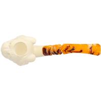 AKB Meerschaum Carved Tiger (Selver) (with Case)
