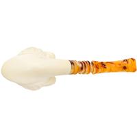 AKB Meerschaum Carved Tiger (Selver) (with Case)