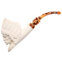 AKB Meerschaum Carved Native American Chief (with Case)
