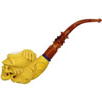 AKB Meerschaum Carved Skull with Hat (Alpaslan) (with Case)