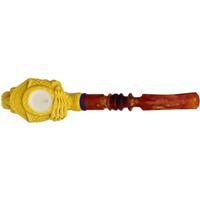 AKB Meerschaum Carved Skull with Hat (Alpaslan) (with Case)