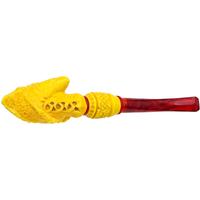 AKB Meerschaum Carved Hooded Skull (Alpaslan) (with Case)