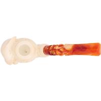 AKB Meerschaum Carved Floral Pot with Dolphin (I. Baglan) (with Case)