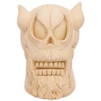 AKB Meerschaum Carved Bearded Skull with Horns (I. Baglan) (with Case)