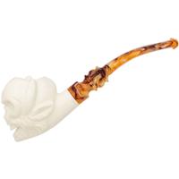 AKB Meerschaum Carved Skull with Horns