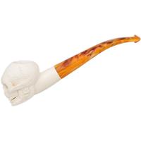 AKB Meerschaum Carved Rusticated Skull