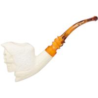 AKB Meerschaum Carved Hooded Skull