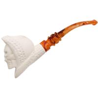 AKB Meerschaum Carved Hooded Skull