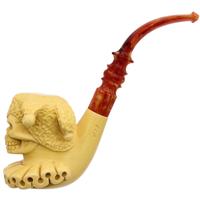AKB Meerschaum Carved Jester Skull (Ali) (with Case)