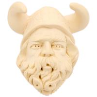 AKB Meerschaum Carved Viking with Horned Helmet (Ali) (with Case)